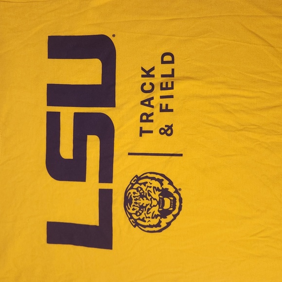 Nike Tee LSU Track & Field Yellow and Purple Long Sleeve T-Shirt Small - Picture 3 of 8
